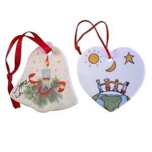 Vintage Ceramic Christmas Ornament (pair of 2)